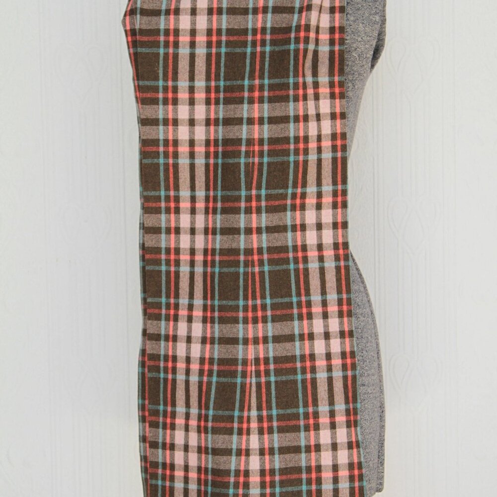 Like new 70's Traina brown pink blue tartan wide leg plaid wool pant medium tall